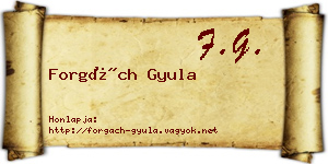 Forgách Gyula névjegykártya