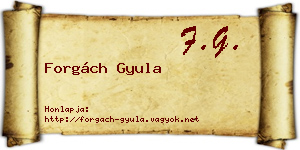 Forgách Gyula névjegykártya