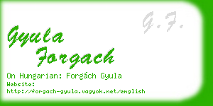 gyula forgach business card