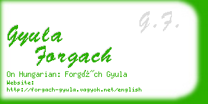 gyula forgach business card
